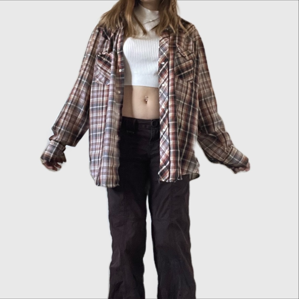 Brown oversized flannel